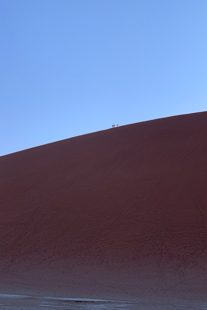 砂丘を登る人